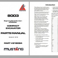 2022年野马重型设备挖掘机零件手册电子目录 Mustang  Parts PDF